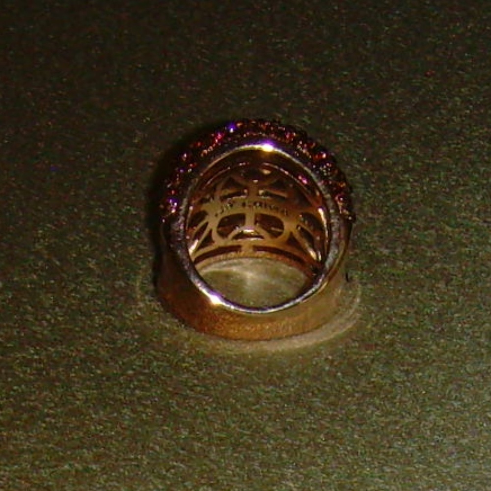 Joan Boyce Rose-Gold Tone and Dk Topaz Colored R/S Concave Style Ring - Size 7 - Picture 10 of 15